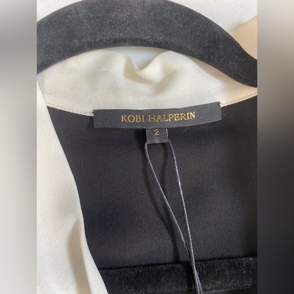 NWT Kobi Halperin Black with White Accents Sheer Taye Dress - Picture 4 of 4